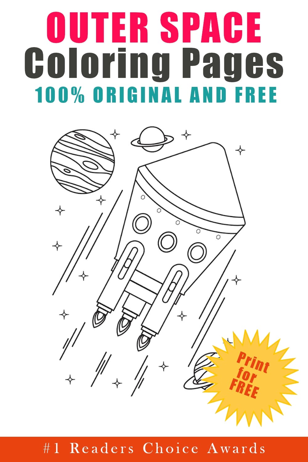 Outer Space coloring pages book cover