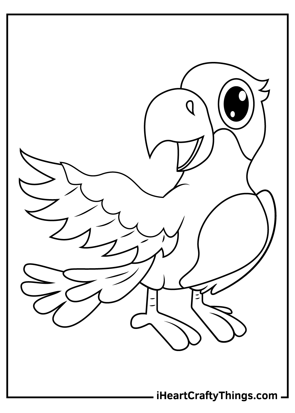 coloring pages of a parrot