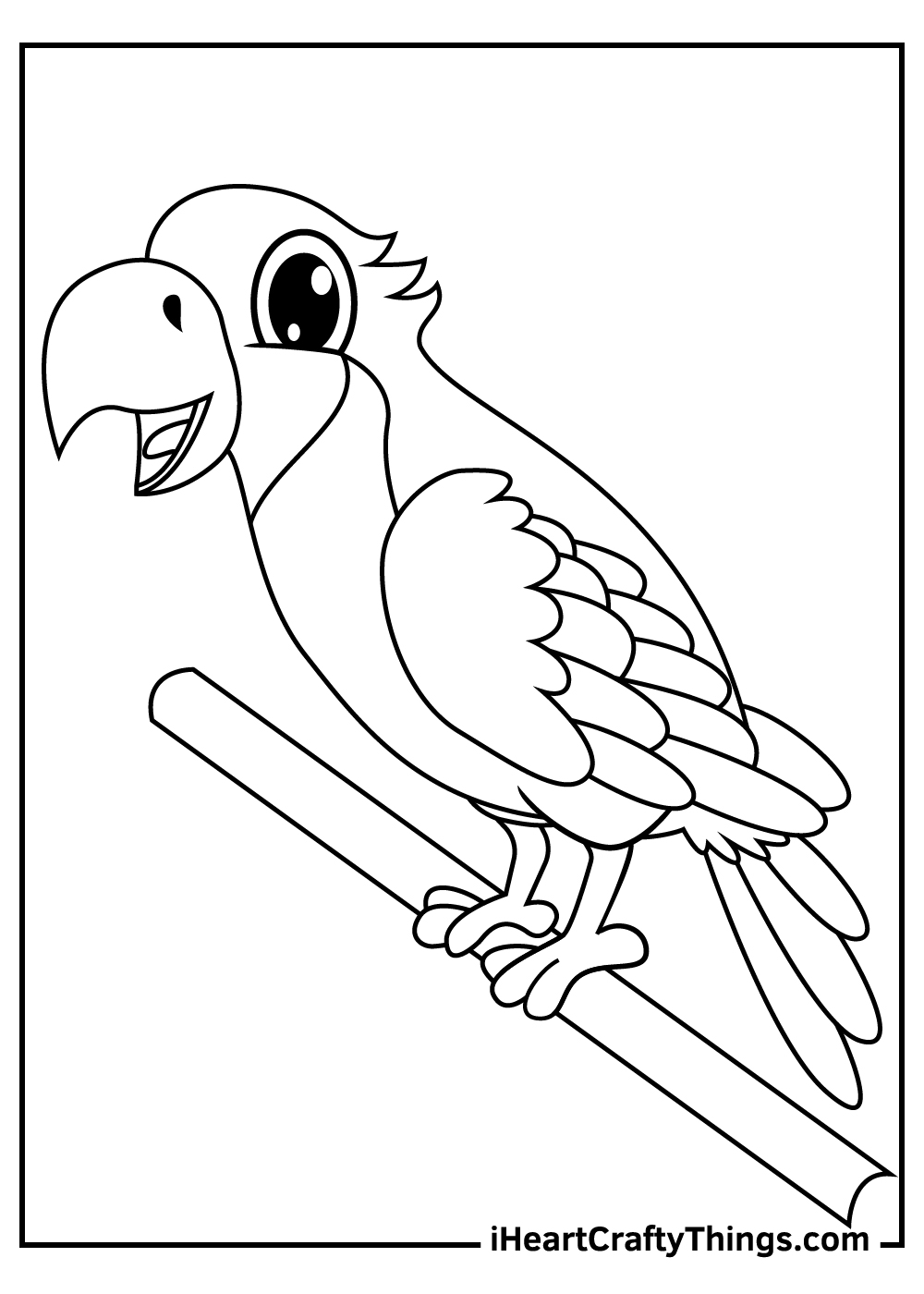 parrot drawing for colouring