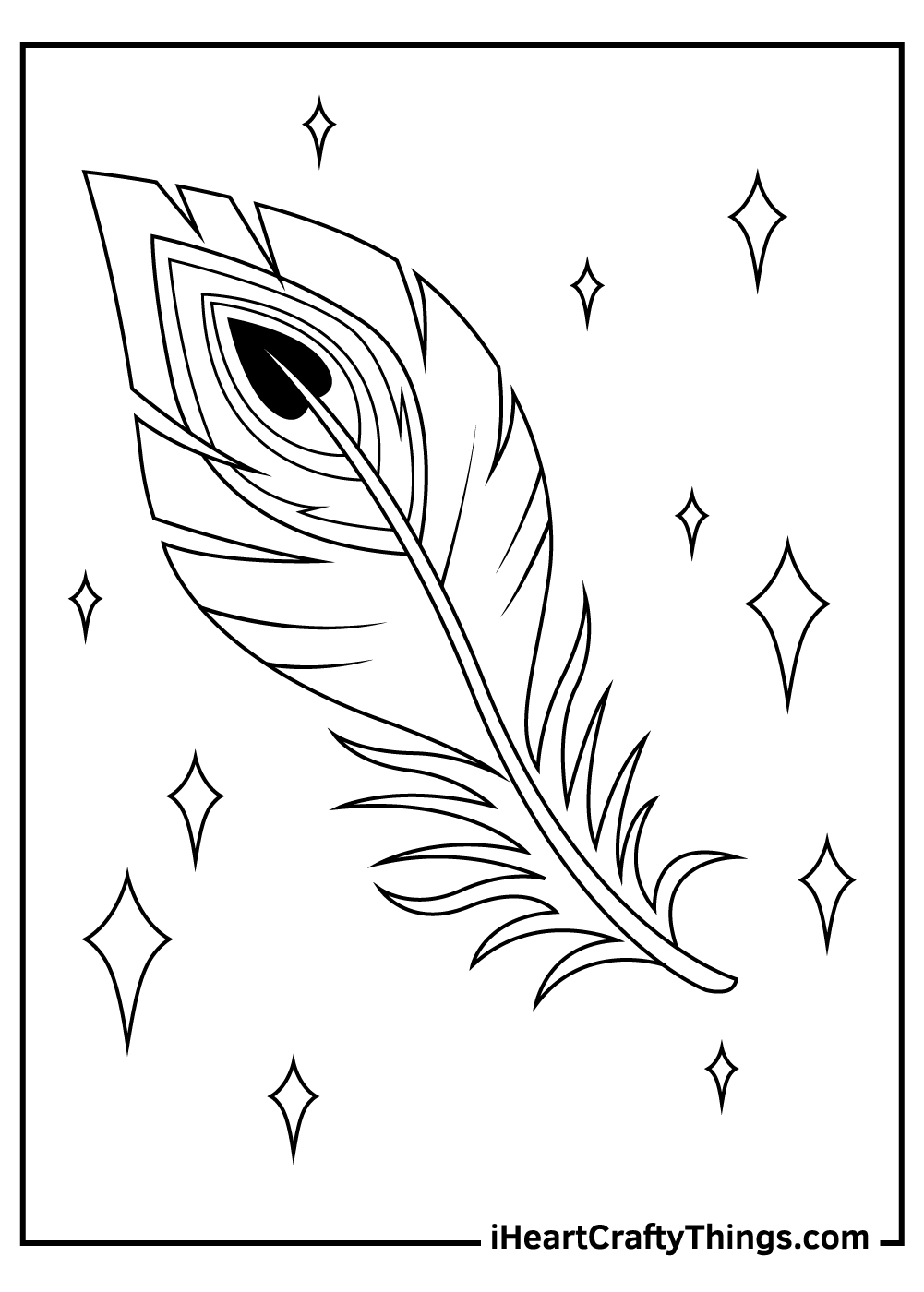 Peacock Feather Coloring Page