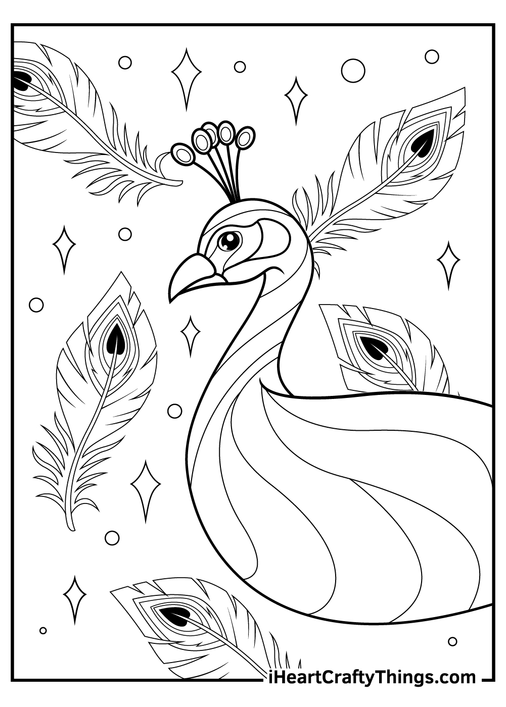 peacock feather coloring page