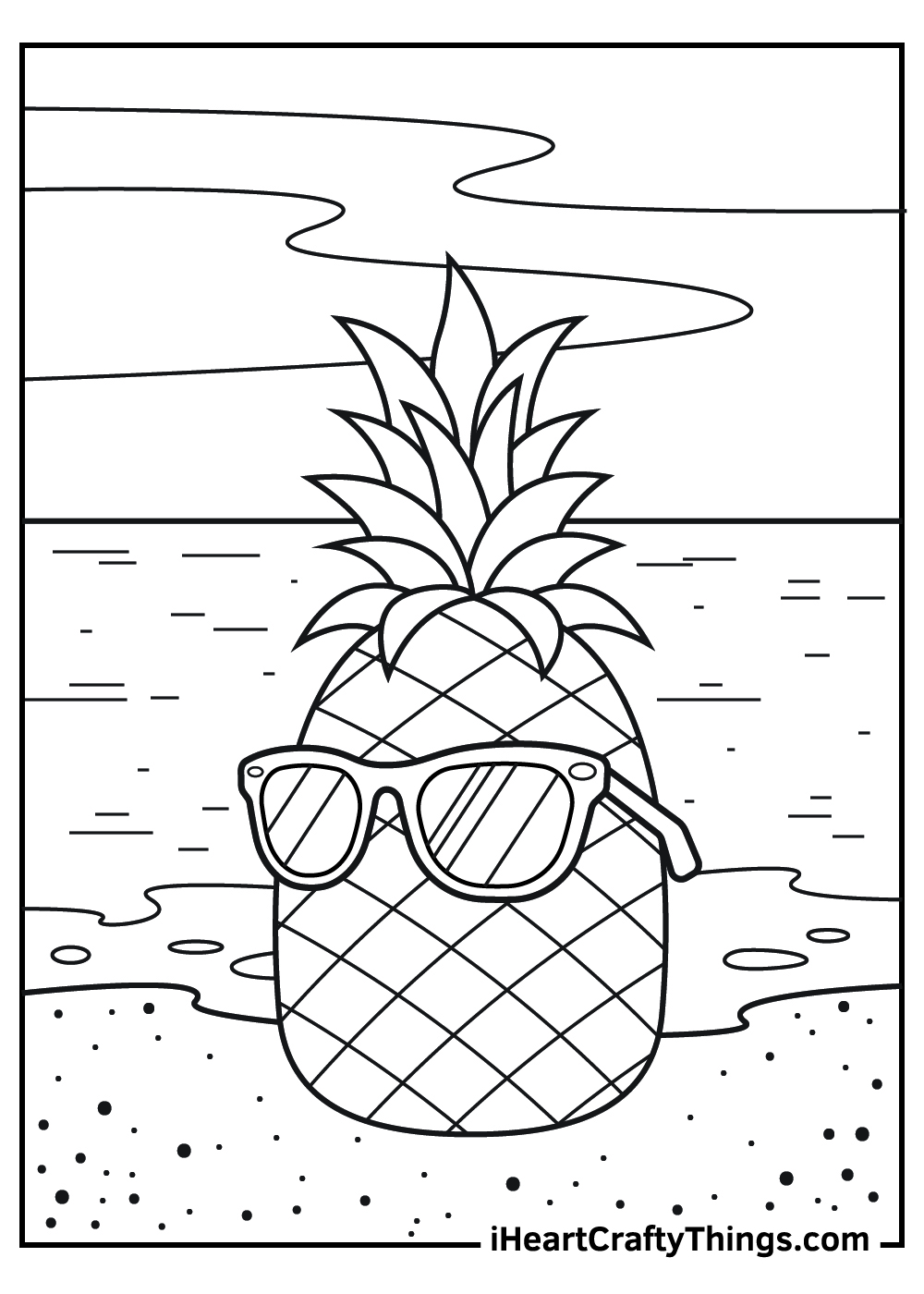 pineapple coloring page for kids