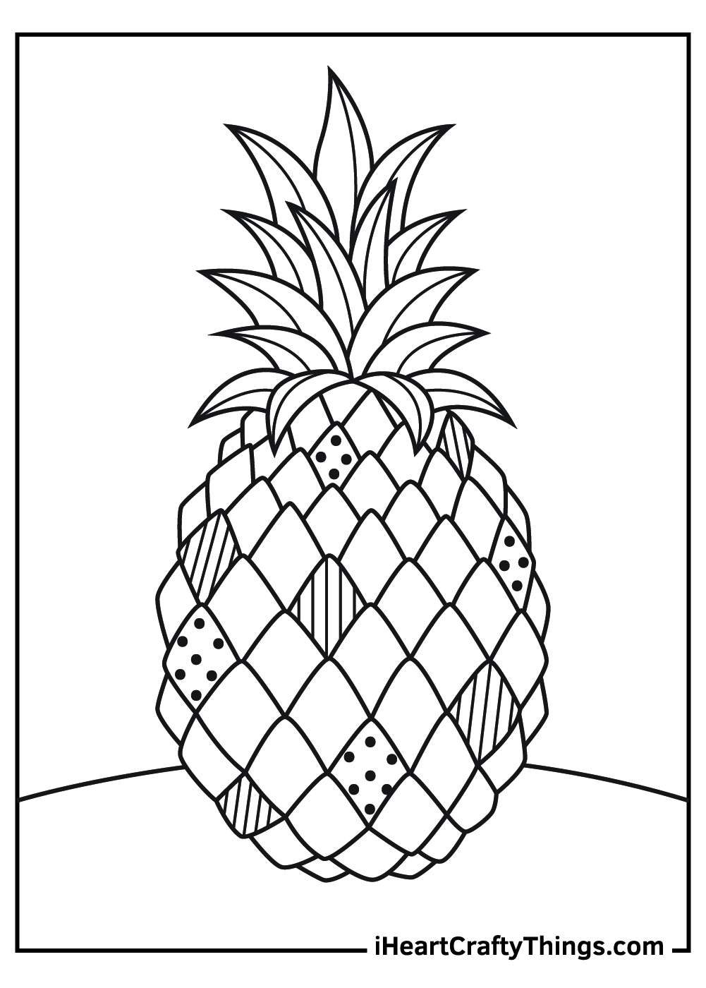 Pineapple Coloring Page For Kids