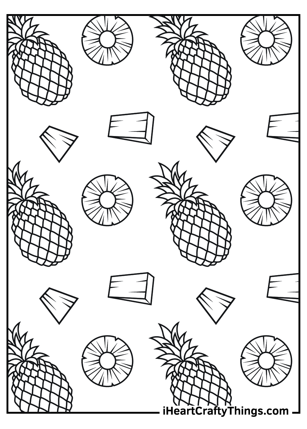 fruit pineapple coloring pages free download