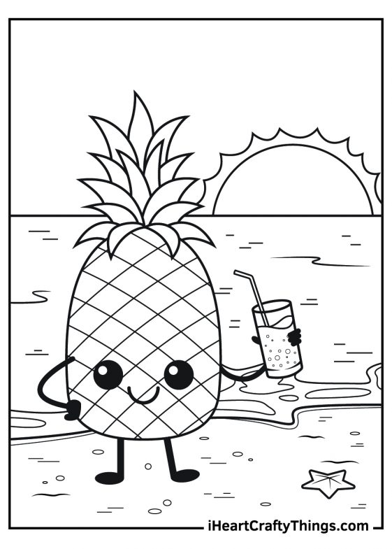 Pineapple Coloring Pages (100% Free Printables)