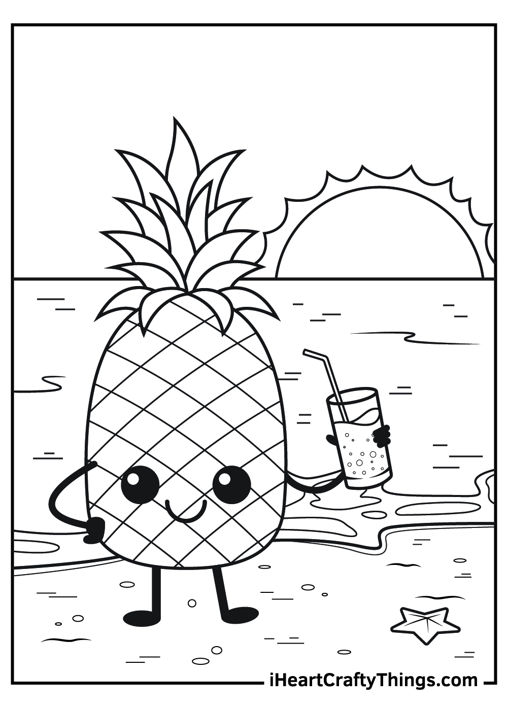 pineapple coloring page for kids