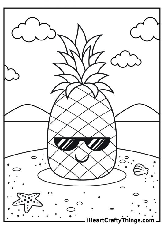 Pineapple coloring pages