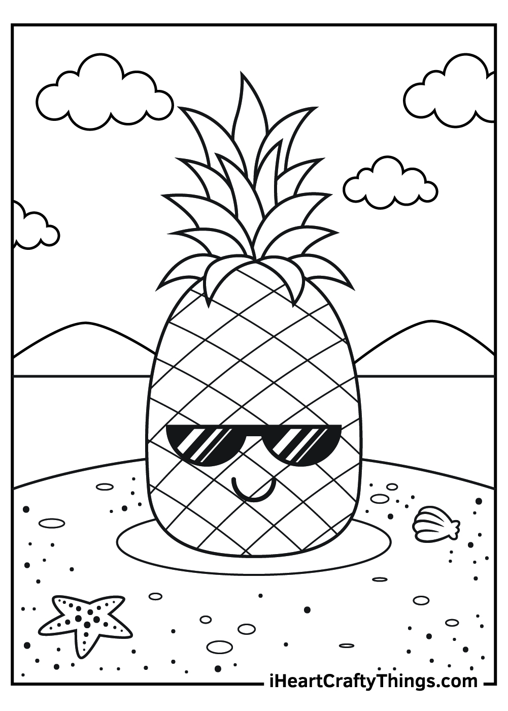 Pineapple Coloring Page For Kids