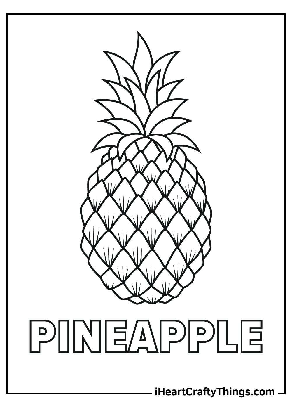 pineapple coloring page for kids