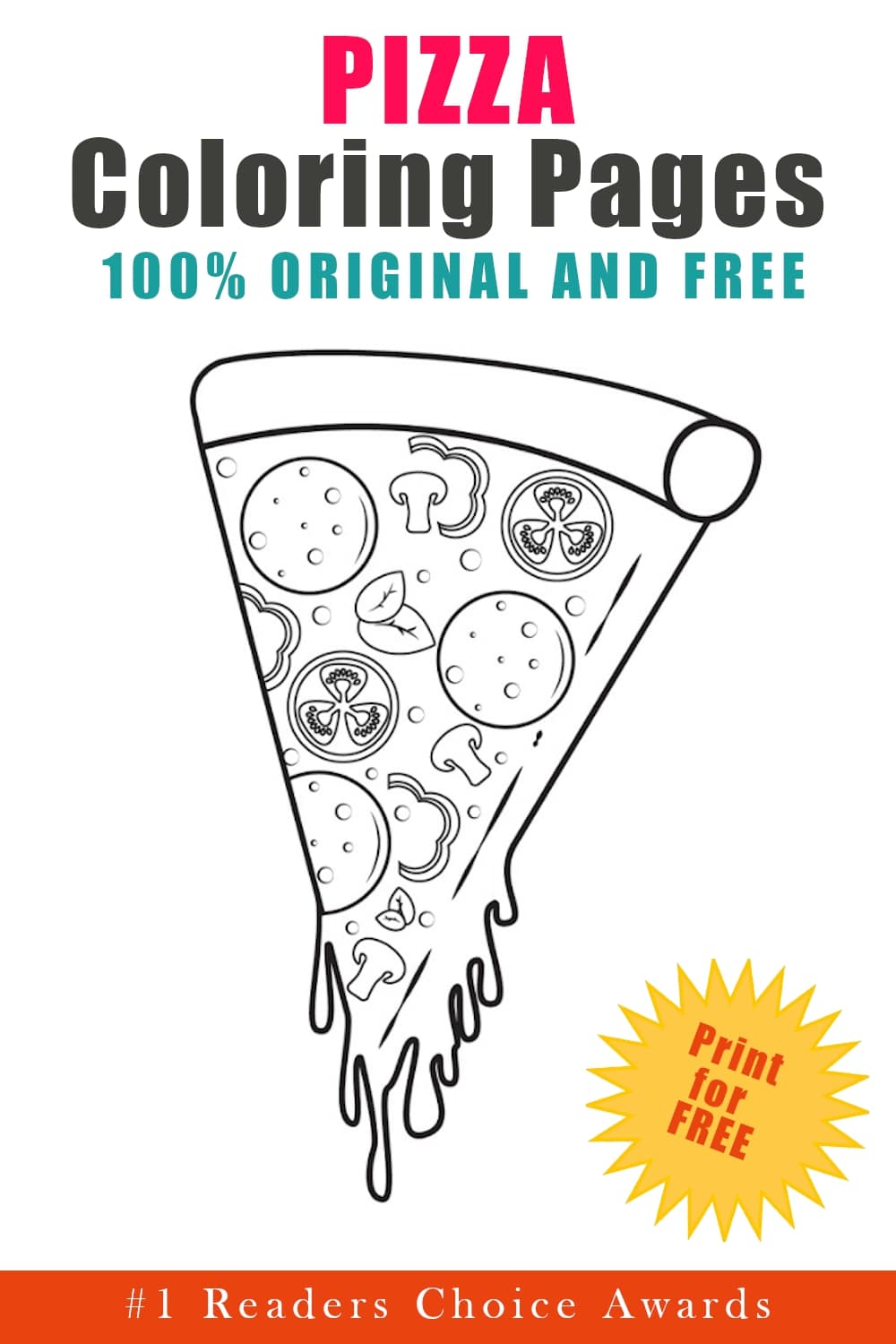 original and free pizza coloring pages