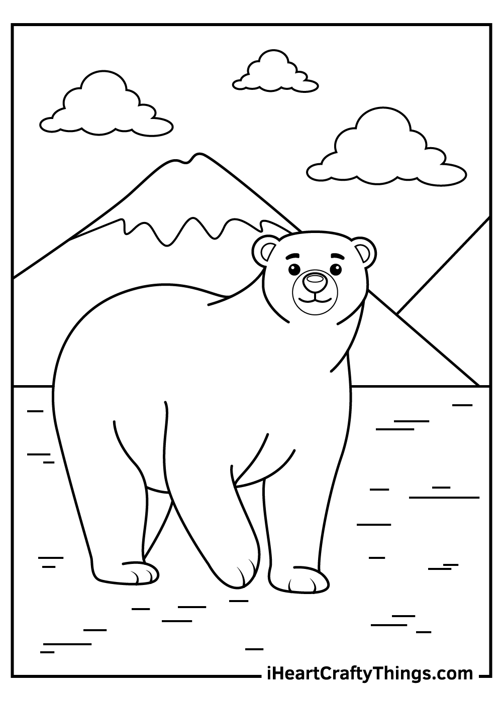 cute polar bears coloring pages free