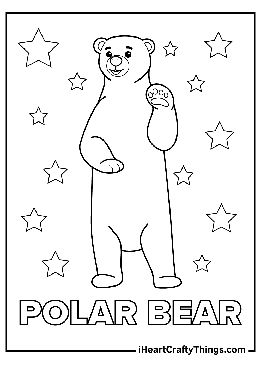 large polar bear paw prints coloring pages