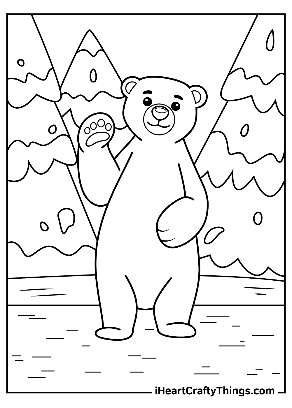 teddy bear coloring pages holding a present