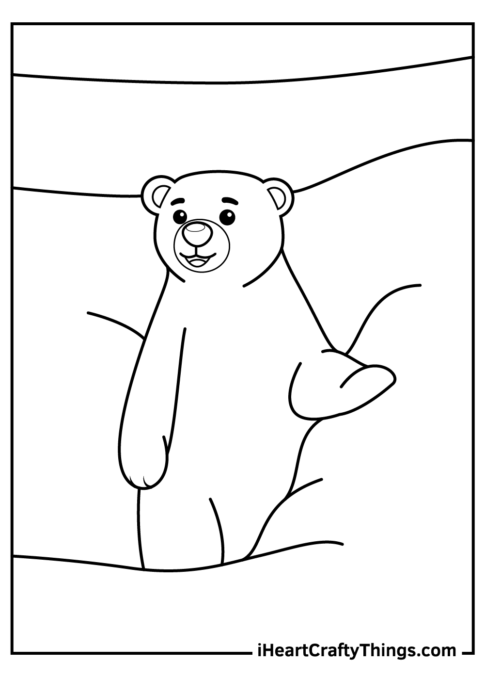 easy polar bears coloring pages for kids 