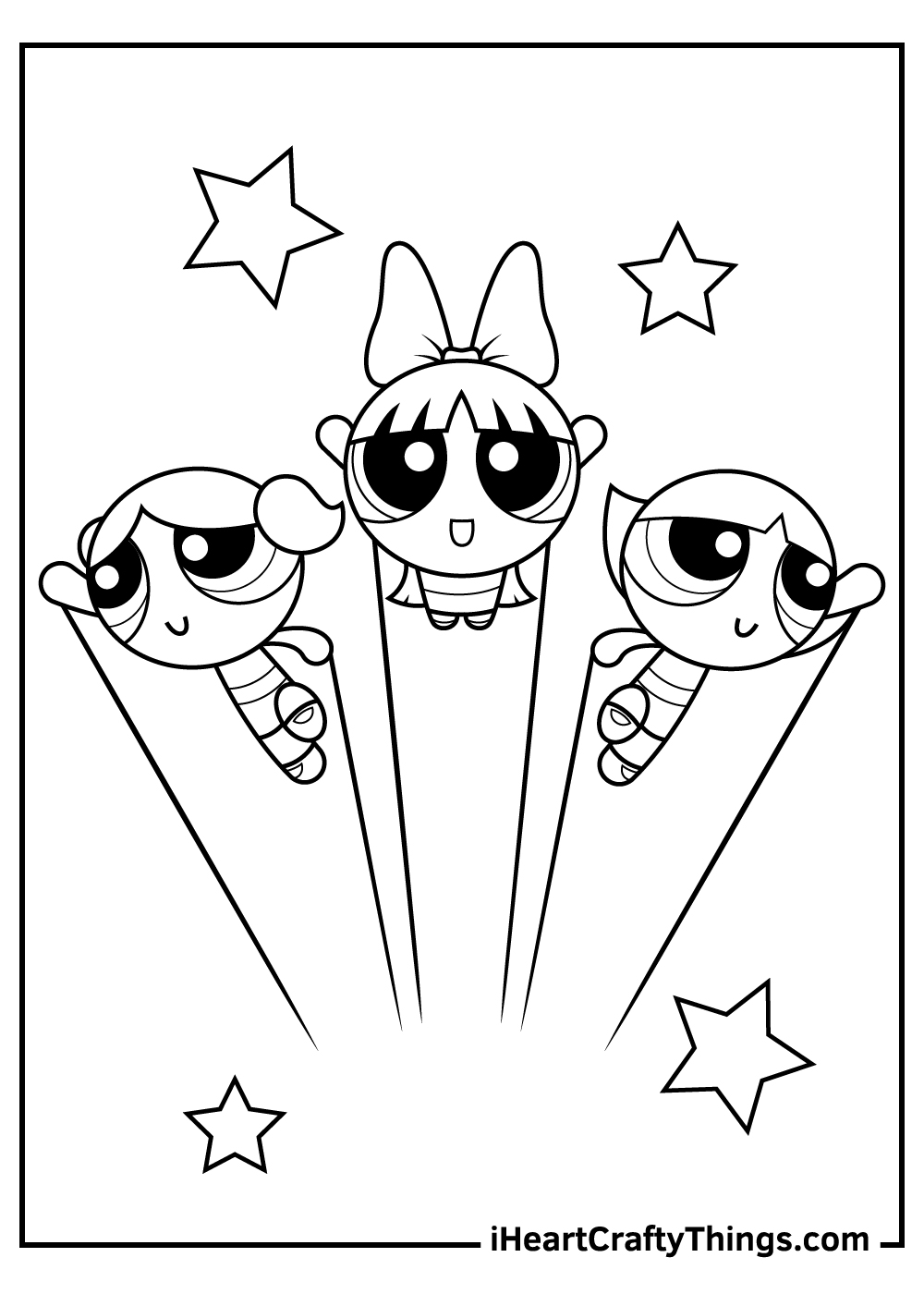 powerpuff girls coloring pages black and white printable