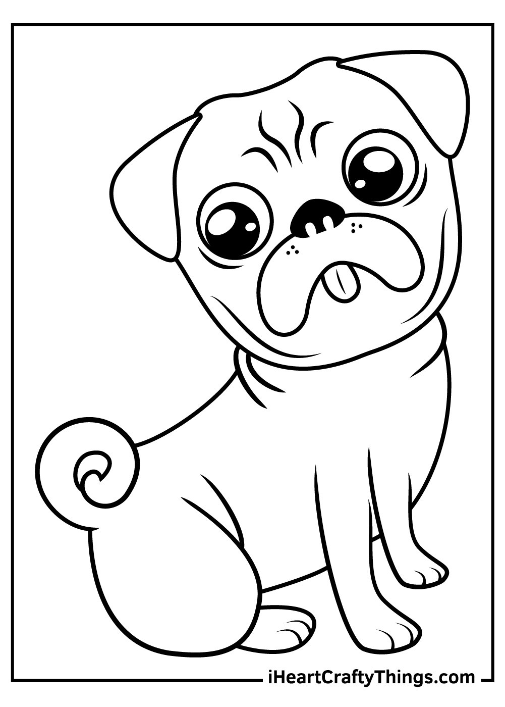 pug coloring pages for kids free download