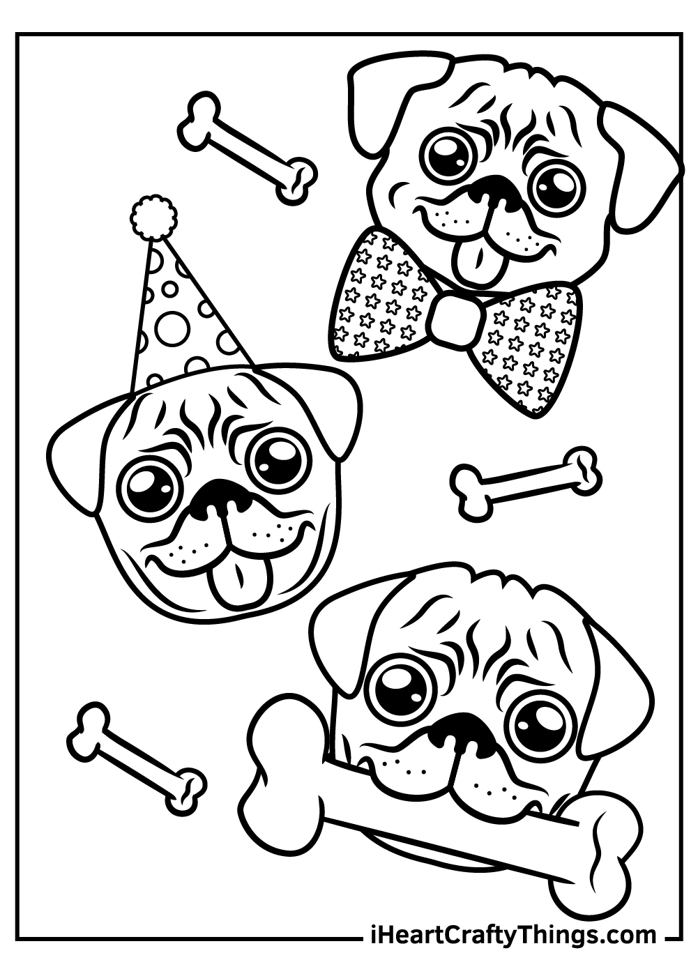 valentine pug coloring pages free download