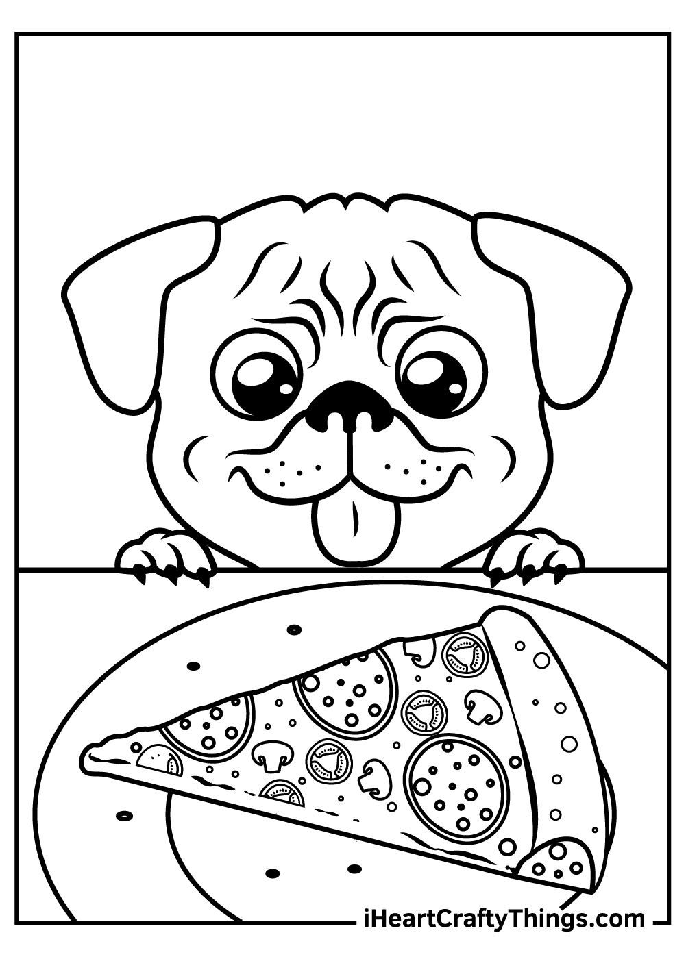 cute baby pug coloring pages free printable