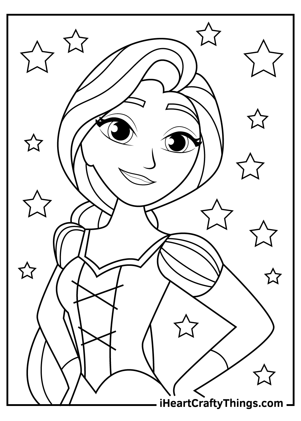 tangled coloring page in black and white