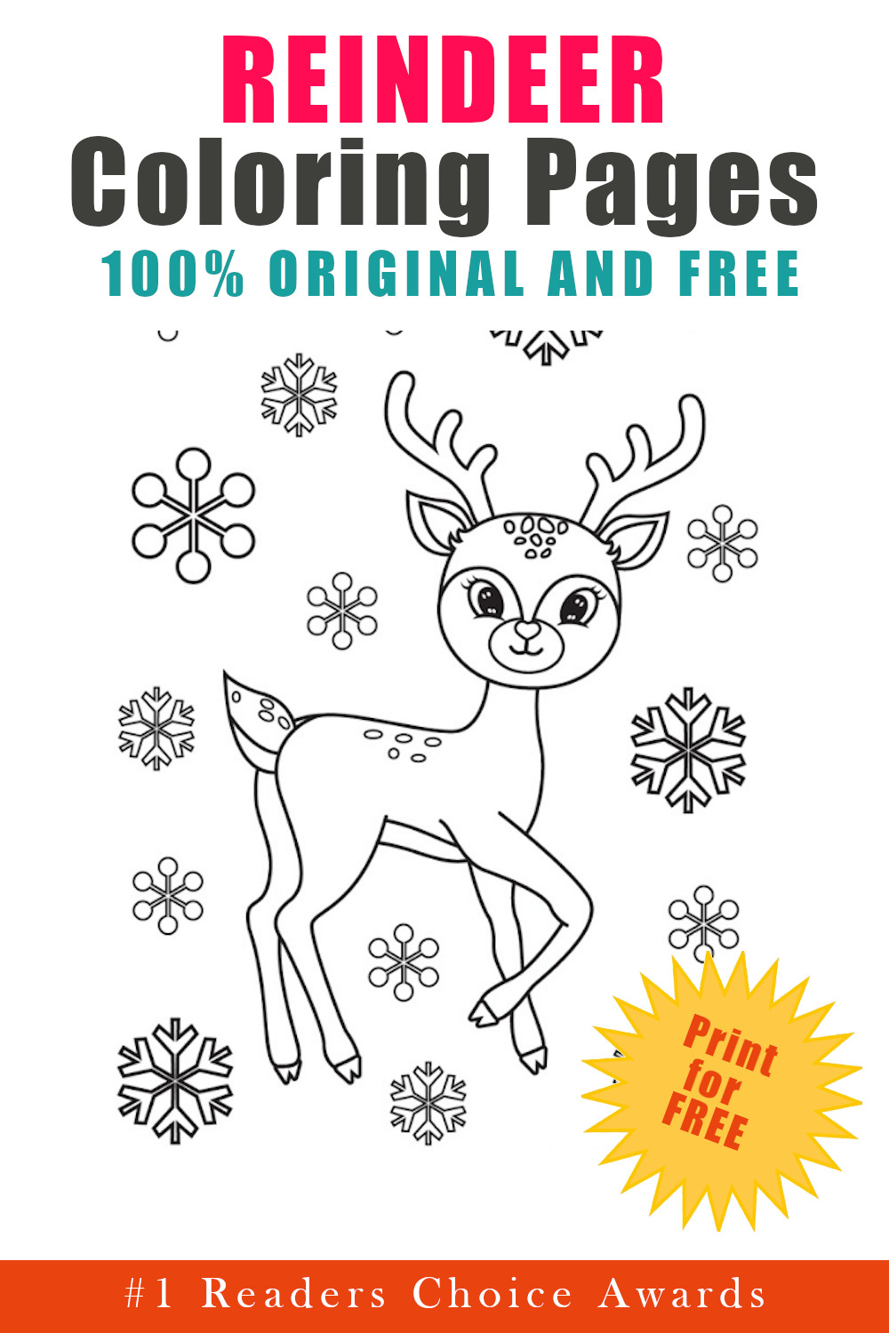 original and free reindeer coloring pages