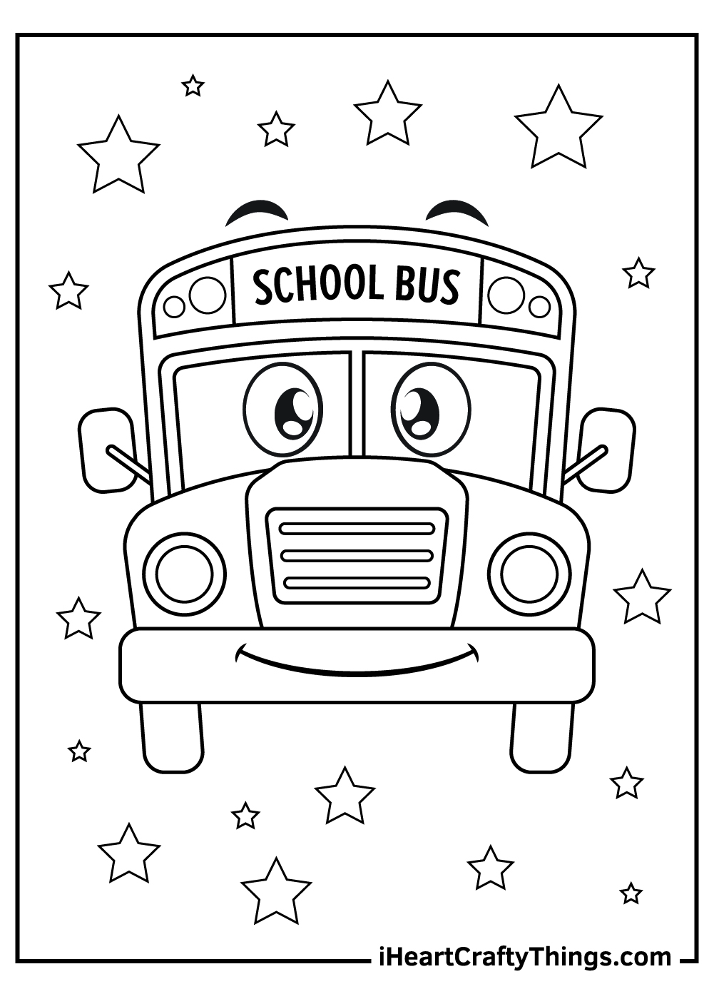 simple bus coloring pages