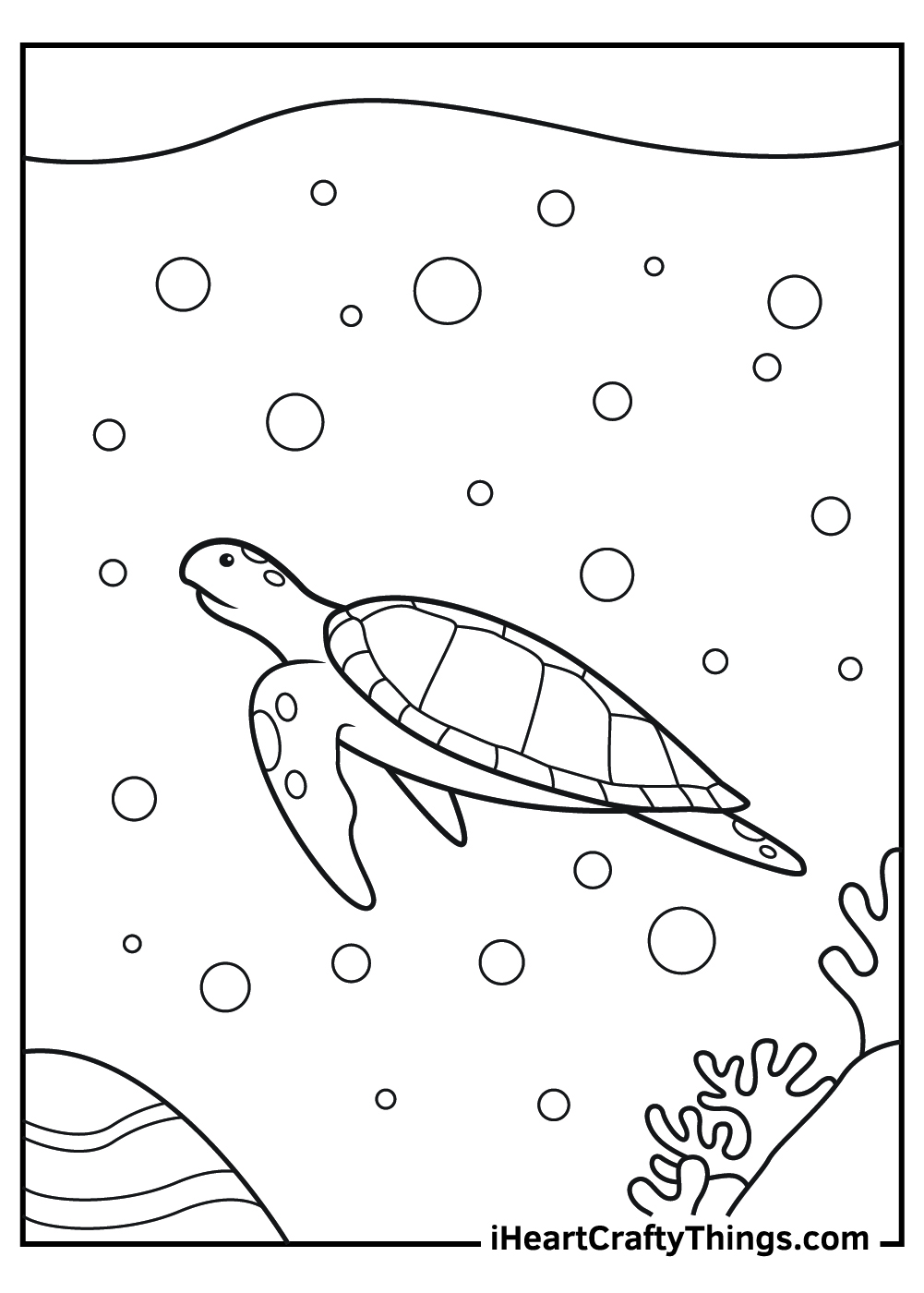 easy sea turtle coloring pages free download