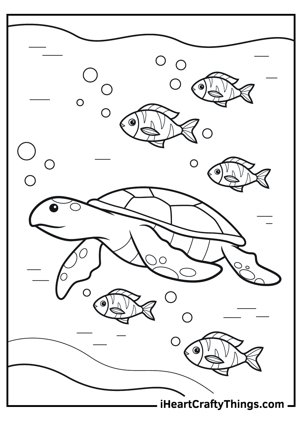 sea turtle and fish coloring pages free download