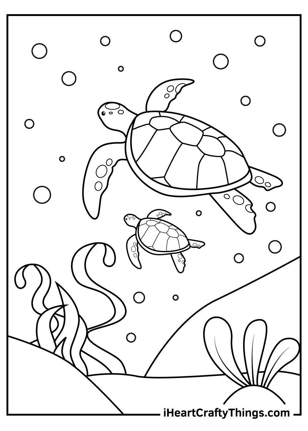 sea turtle coloring page