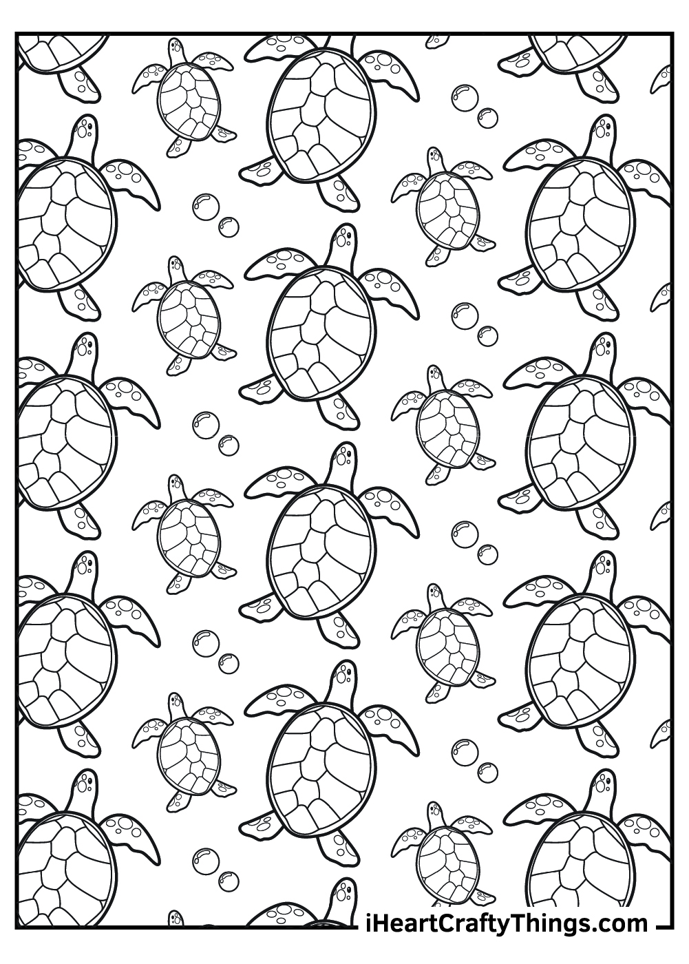 sea turtle coloring page realistic