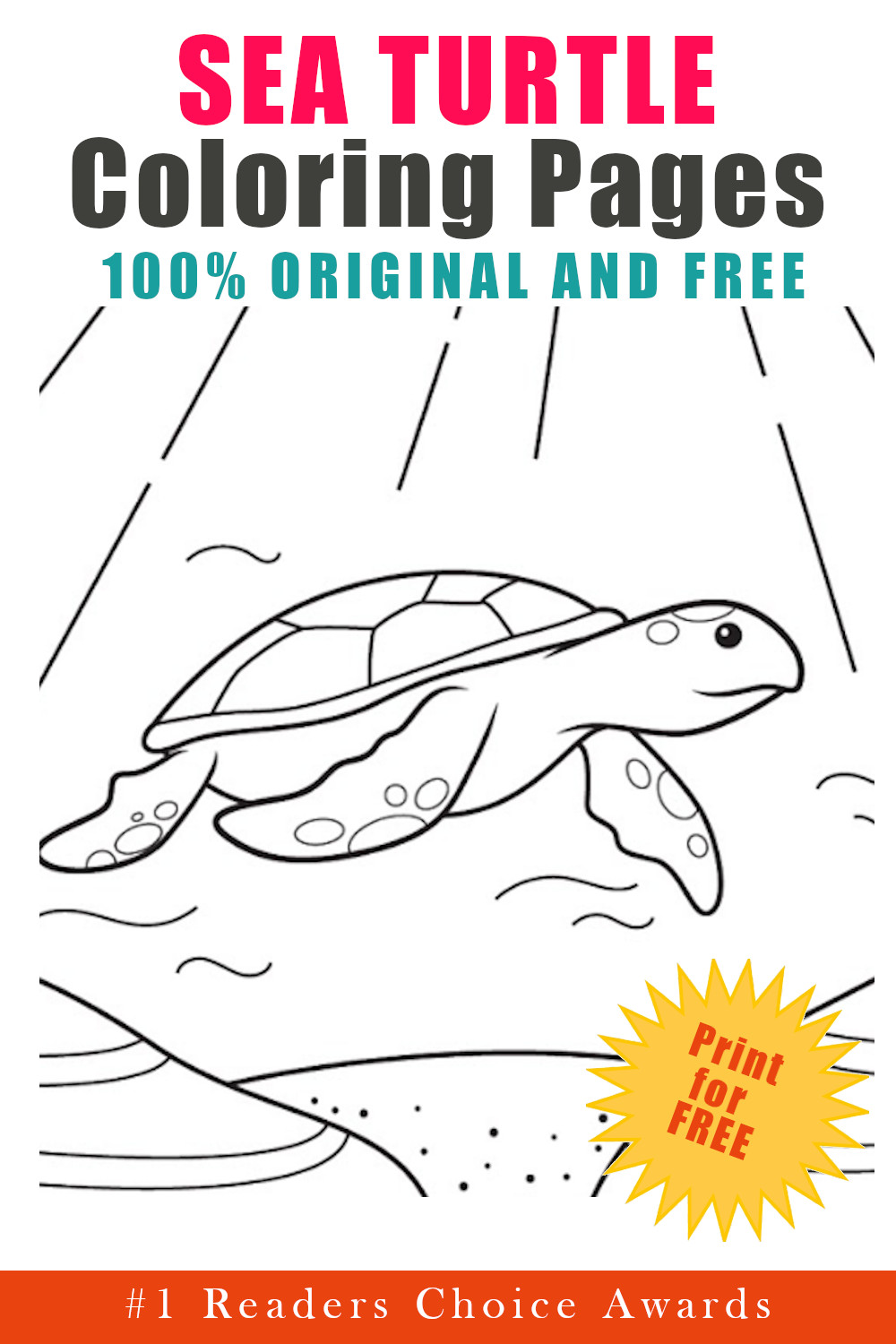 original and free sea turtle coloring pages