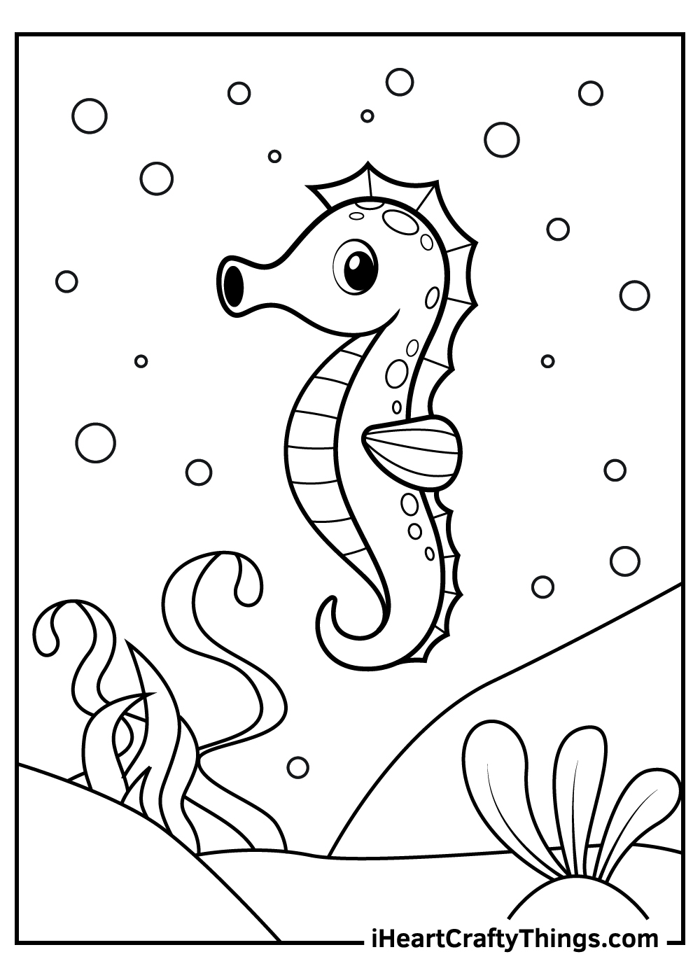 seahorse printable coloring pages