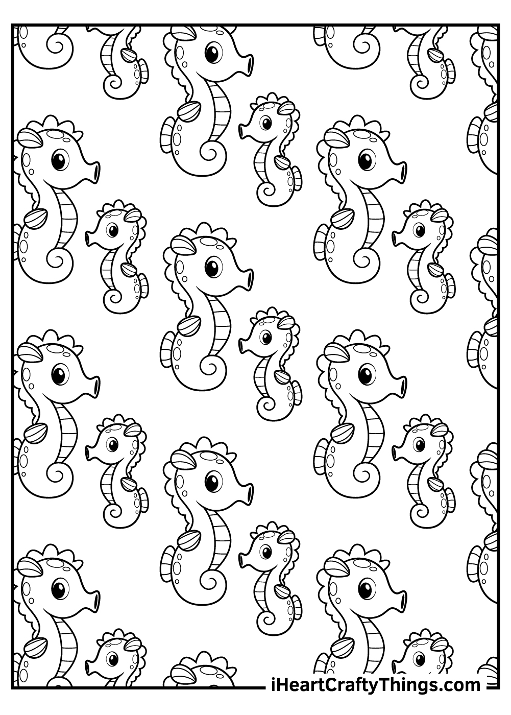 cute seahorse coloring pages for kids