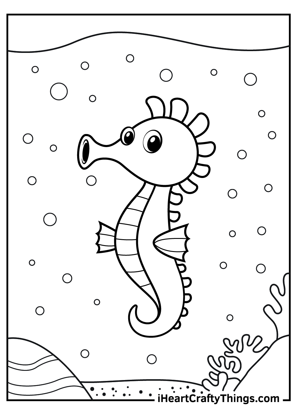 cute realistic seahorse coloring pages 