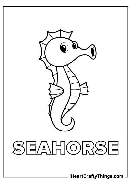 Free printable poster of a cute little seahorse with a phrase