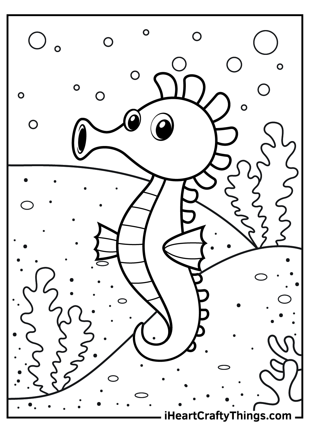 seahorse coloring pages to print