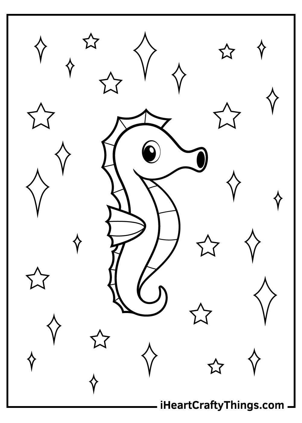 seahorse coloring page