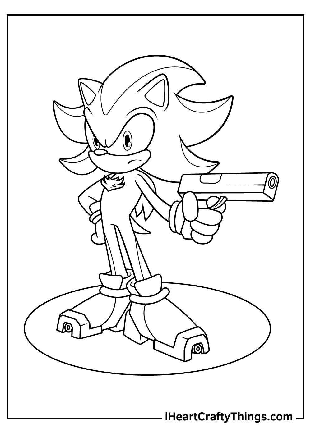 shadow the hedgehog free coloring pages