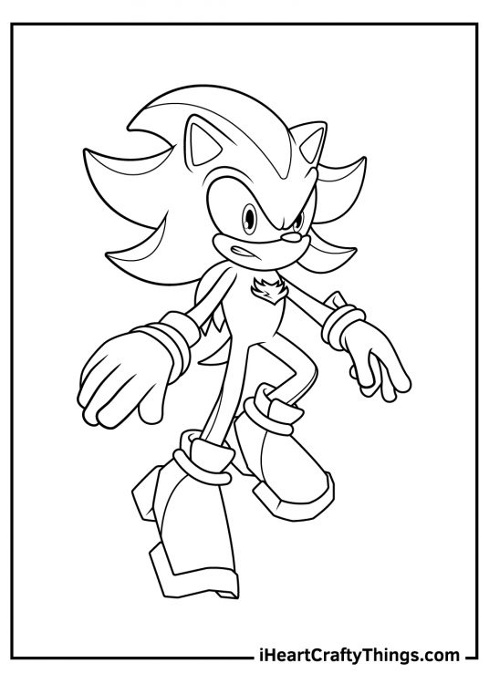 Shadow Sonic The Hedgehog Coloring Pages (Free Printable)