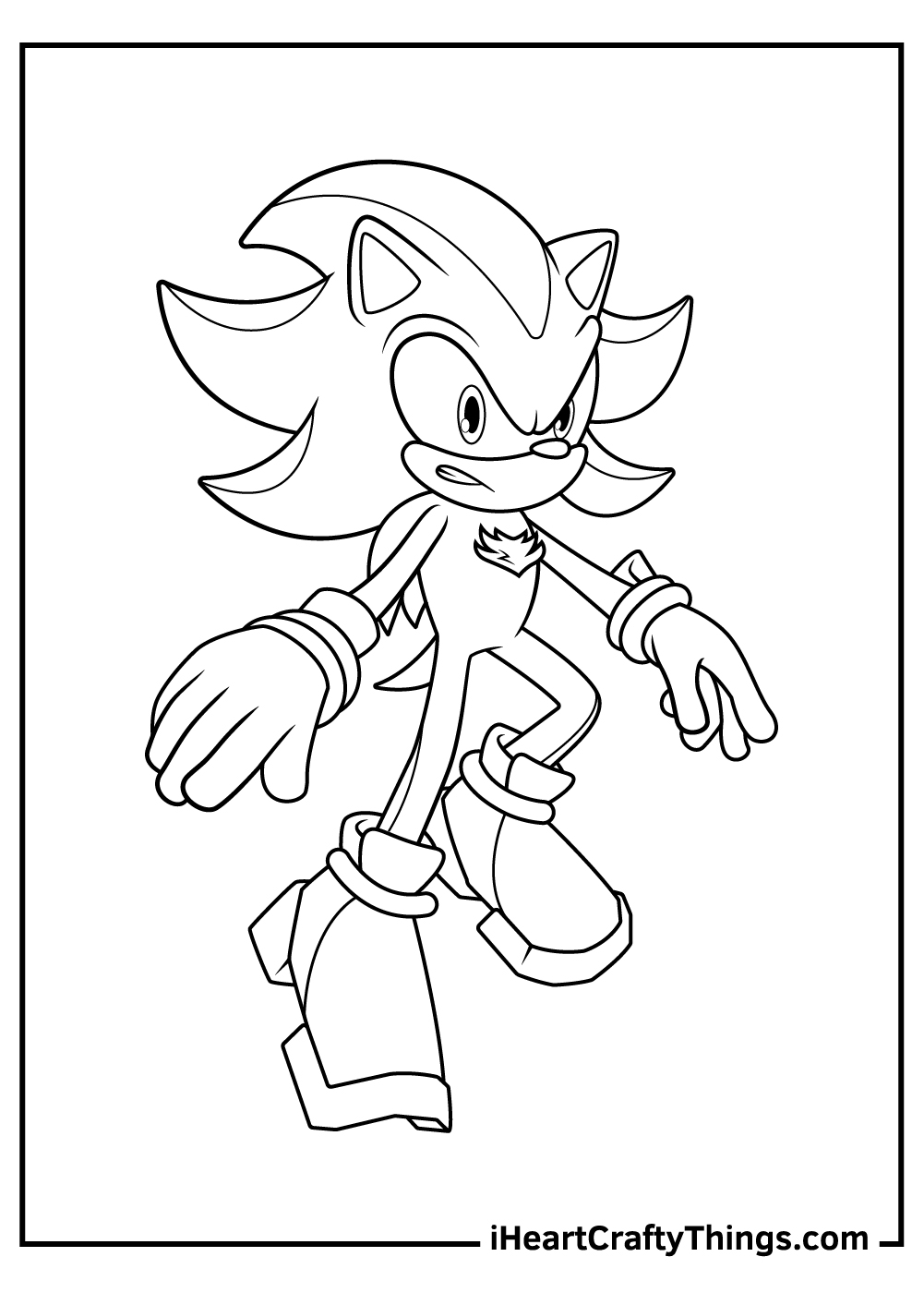 dark shadow the hedgehog coloring pages