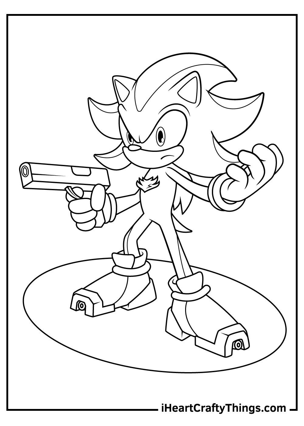 classic shadow the hedgehog coloring pages
