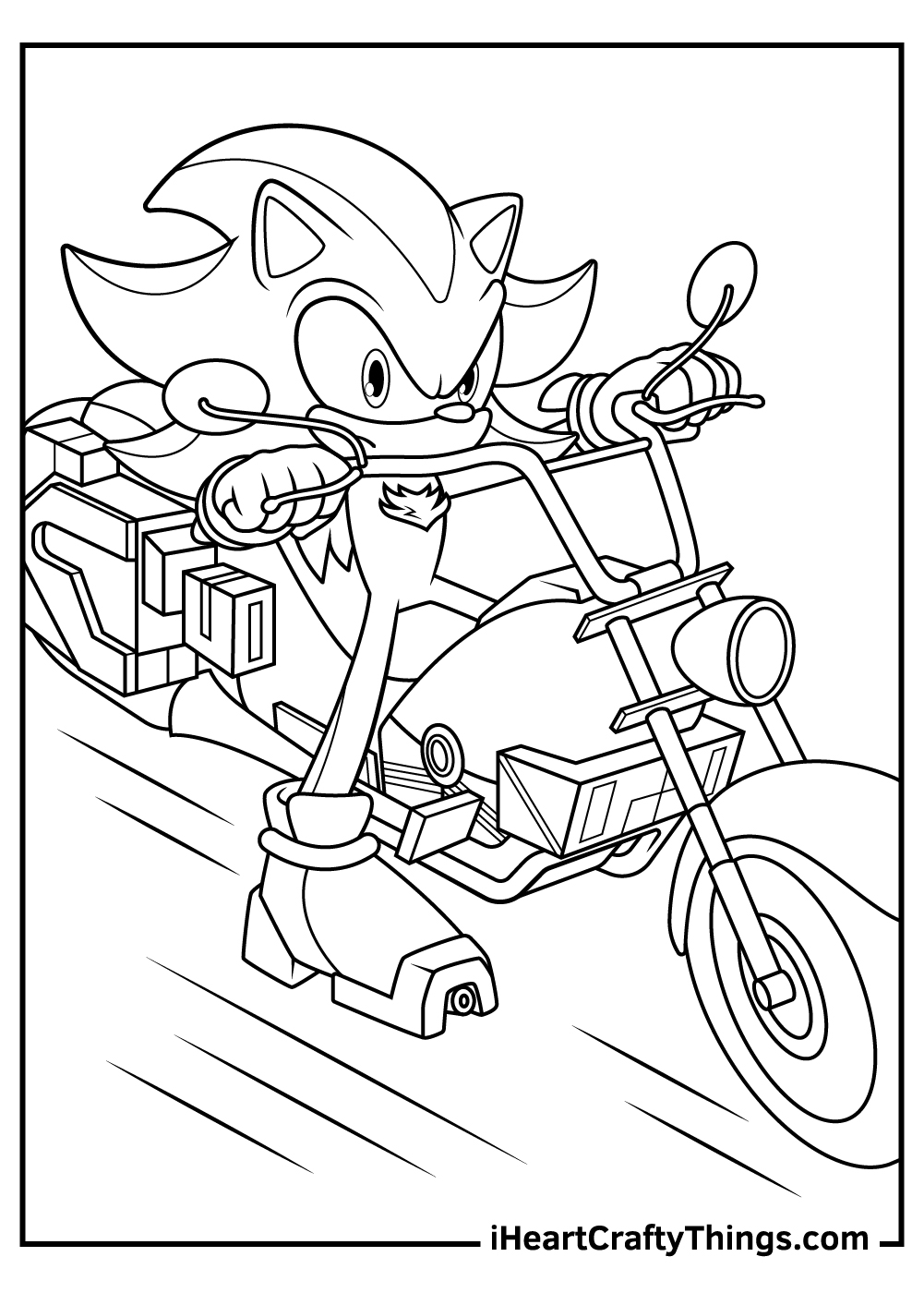 Sonic Shadow coloring page to print 