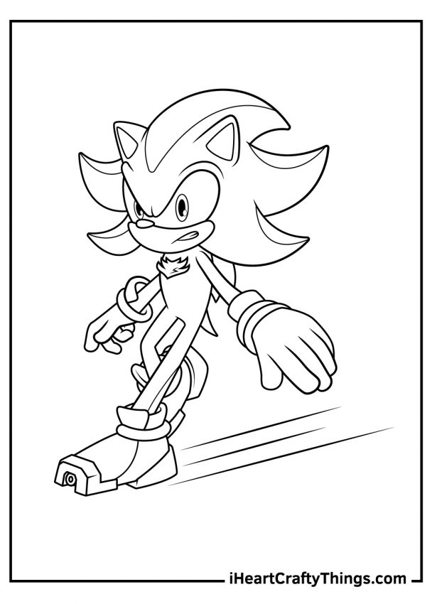 Shadow Sonic The Hedgehog Coloring Pages (Free Printable)