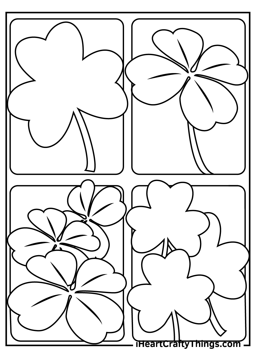 three leaf clover coloring page