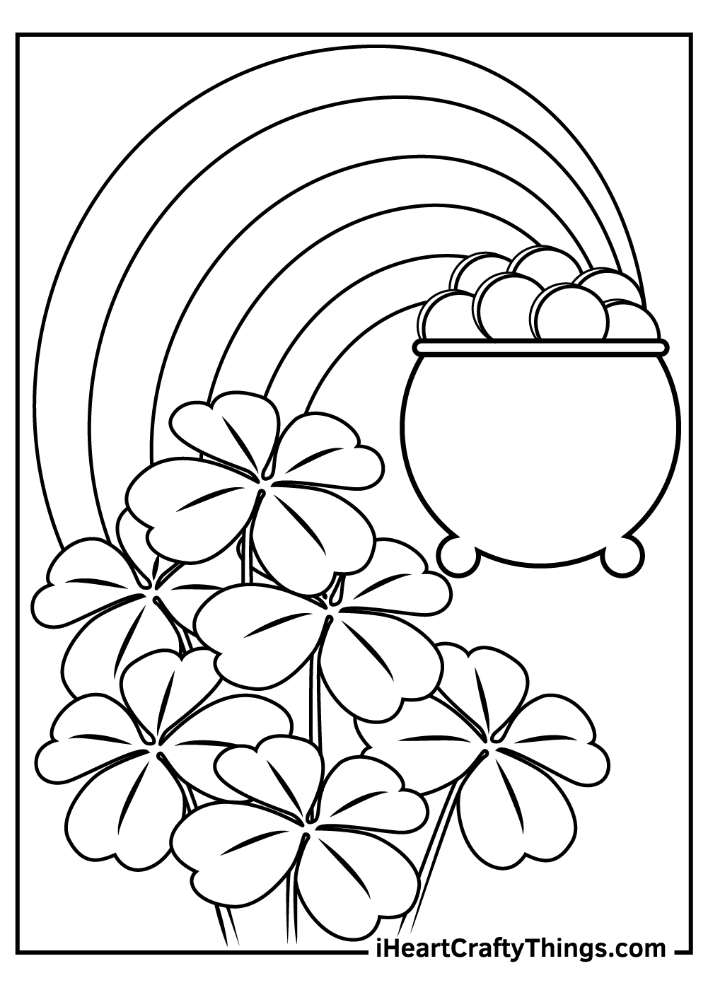 four leaf clover coloring page