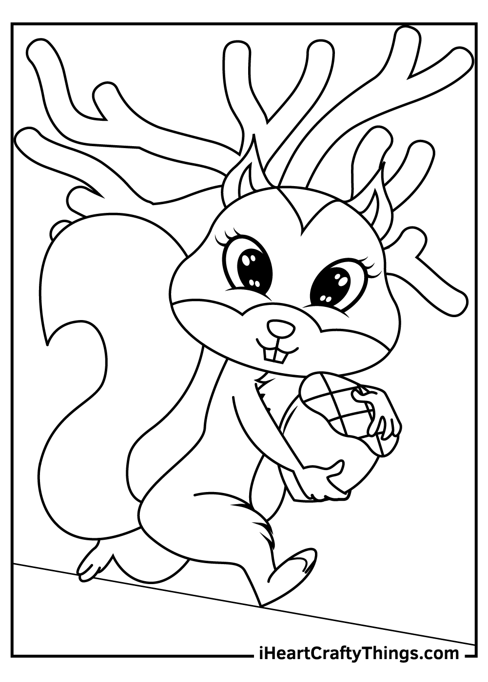 simple squirrel coloring pages free printable
