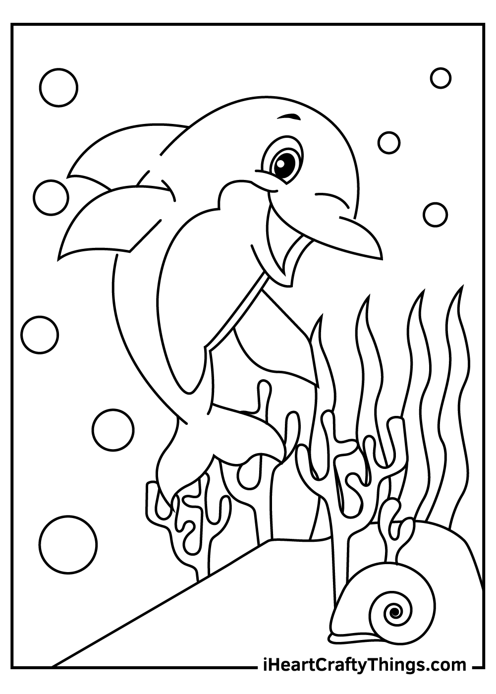 simple dolphin coloring pages free printable