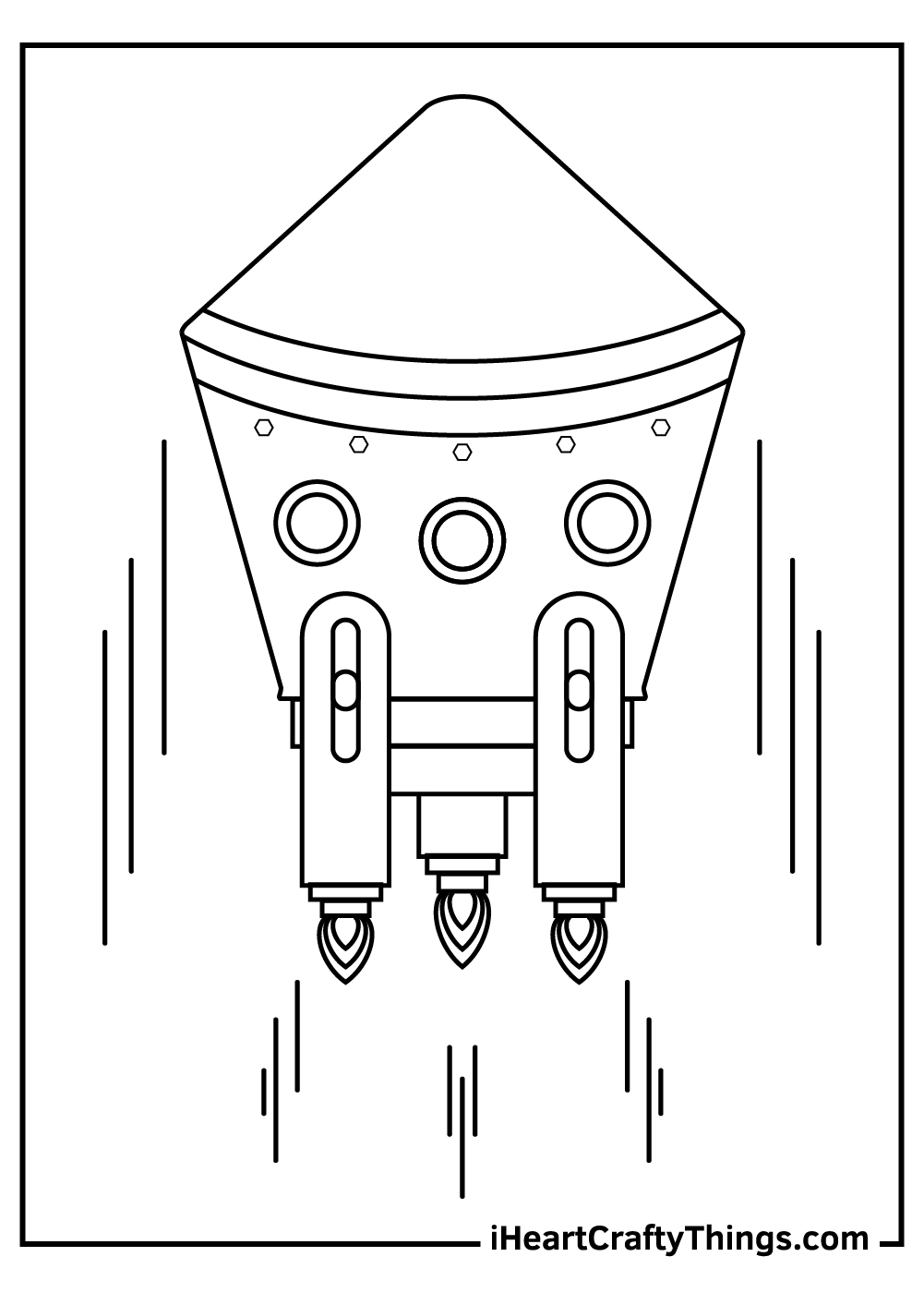 funny spaceship coloring pages for kids