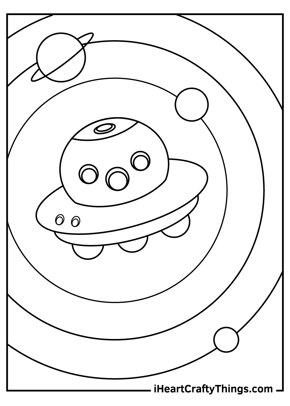 spaceship coloring page