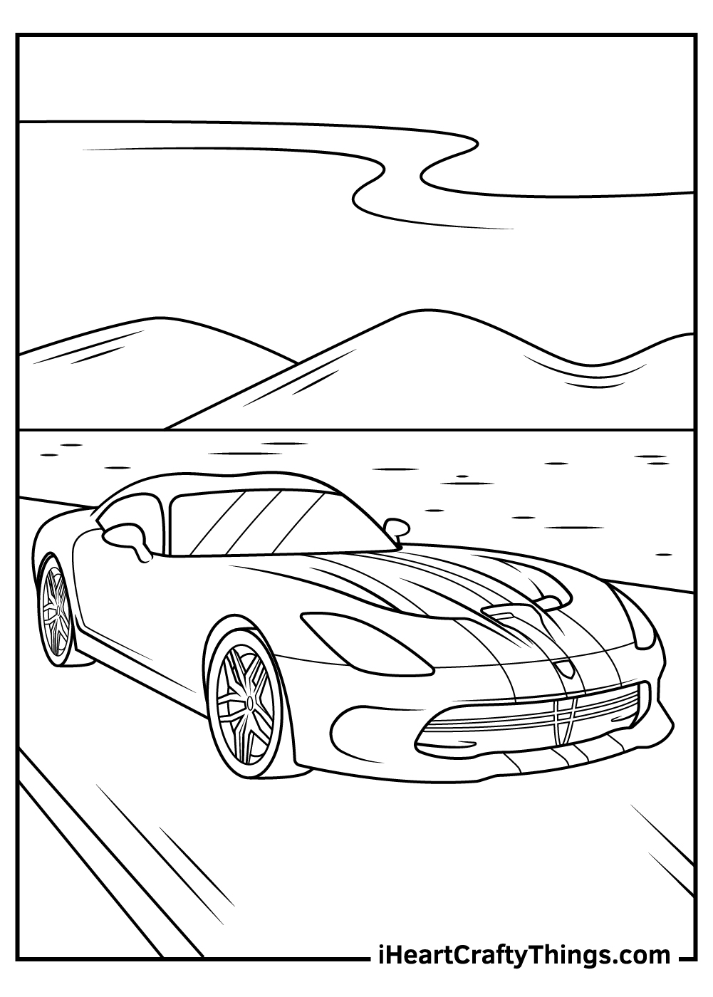 sports cars coloring page