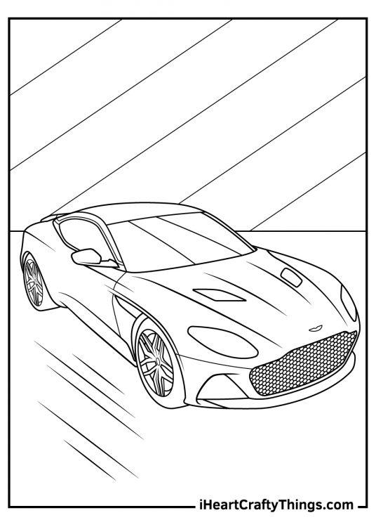 Free printable coloring picture for kids presenting cool-looking Maserati sports car